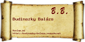 Budinszky Balázs névjegykártya